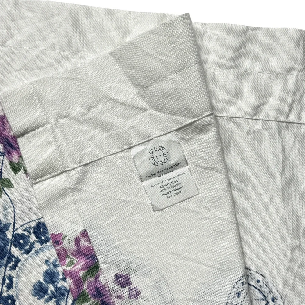 Single Afternoon Tea Valance Home Expressions JC Penney Blue White China Curtain